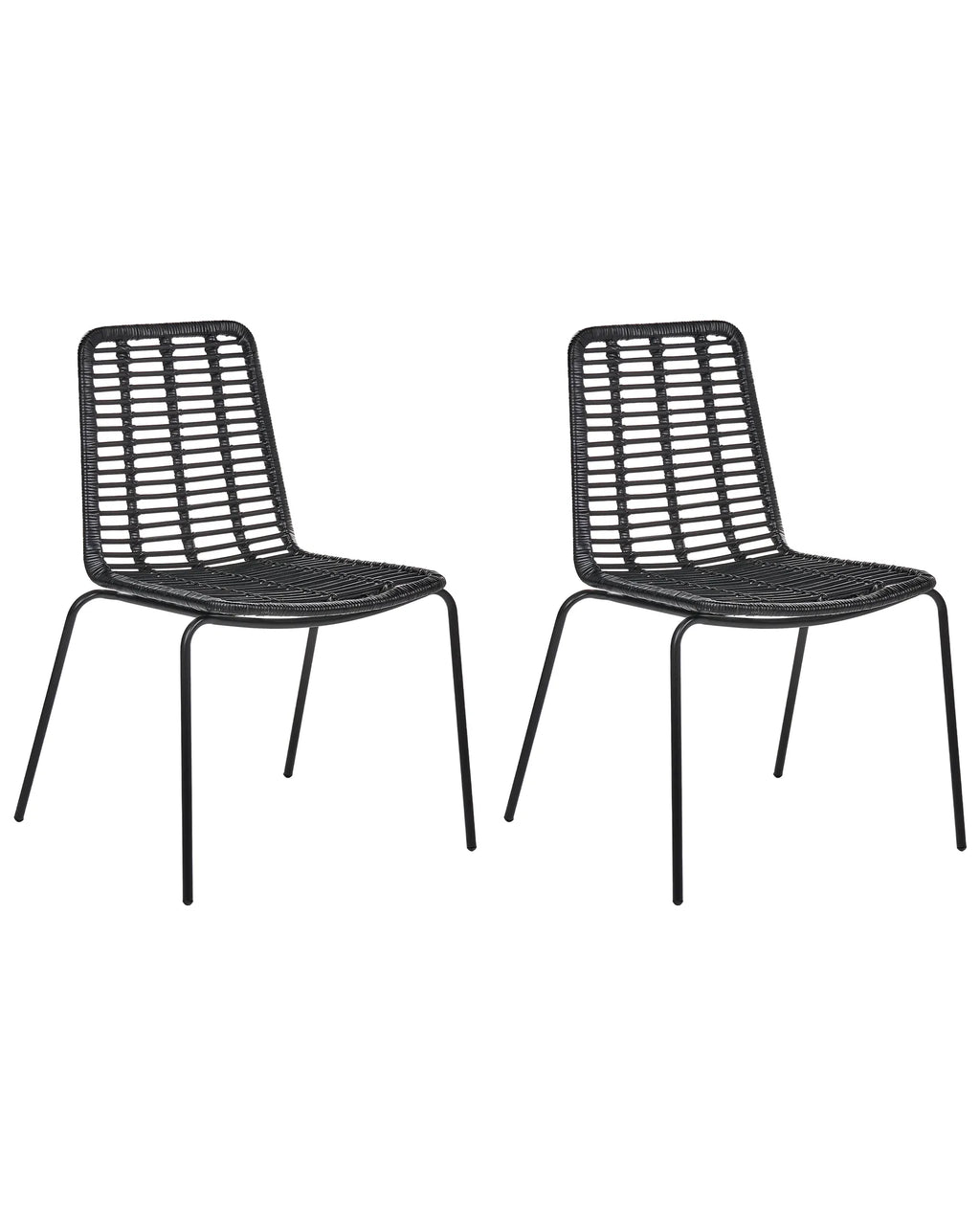 Set of 2 Dining Chairs TAOS Rattan Black