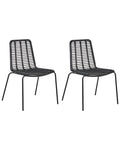 Set of 2 Dining Chairs TAOS Rattan Black