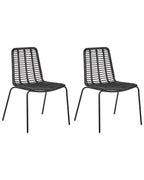 Set of 2 Dining Chairs TAOS Rattan Black