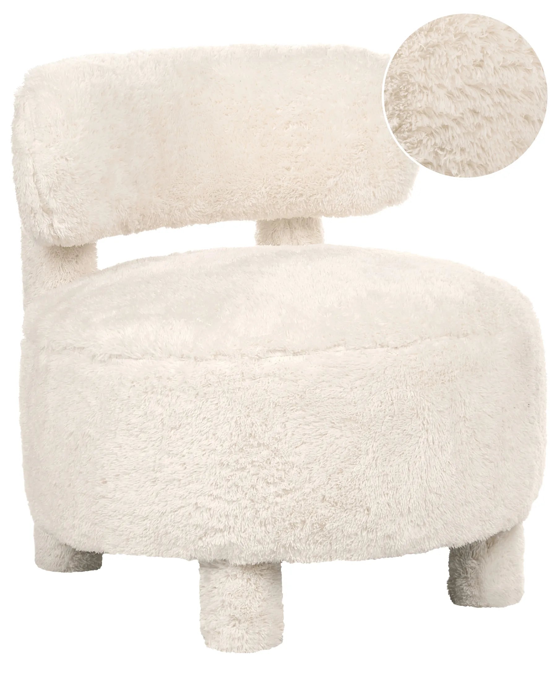 Armchair HAMINA Faux Fur Light Beige