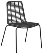 Set of 2 Dining Chairs TAOS Rattan Black