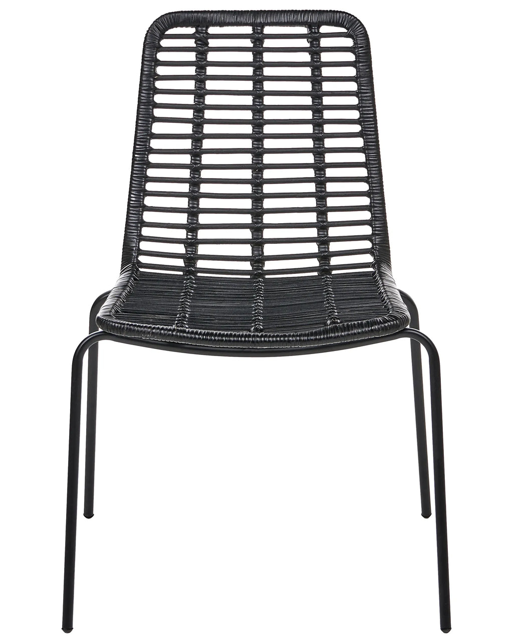 Set of 2 Dining Chairs TAOS Rattan Black