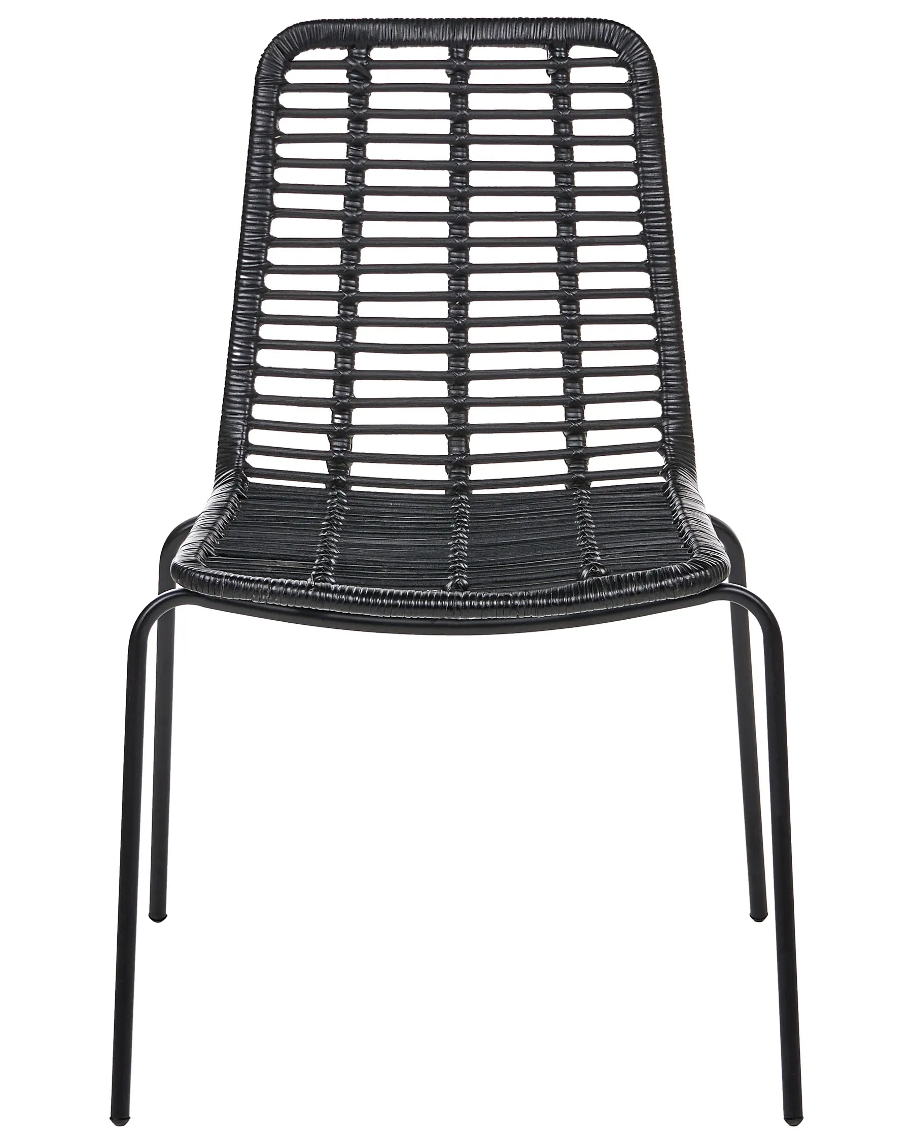 Set of 2 Dining Chairs TAOS Rattan Black