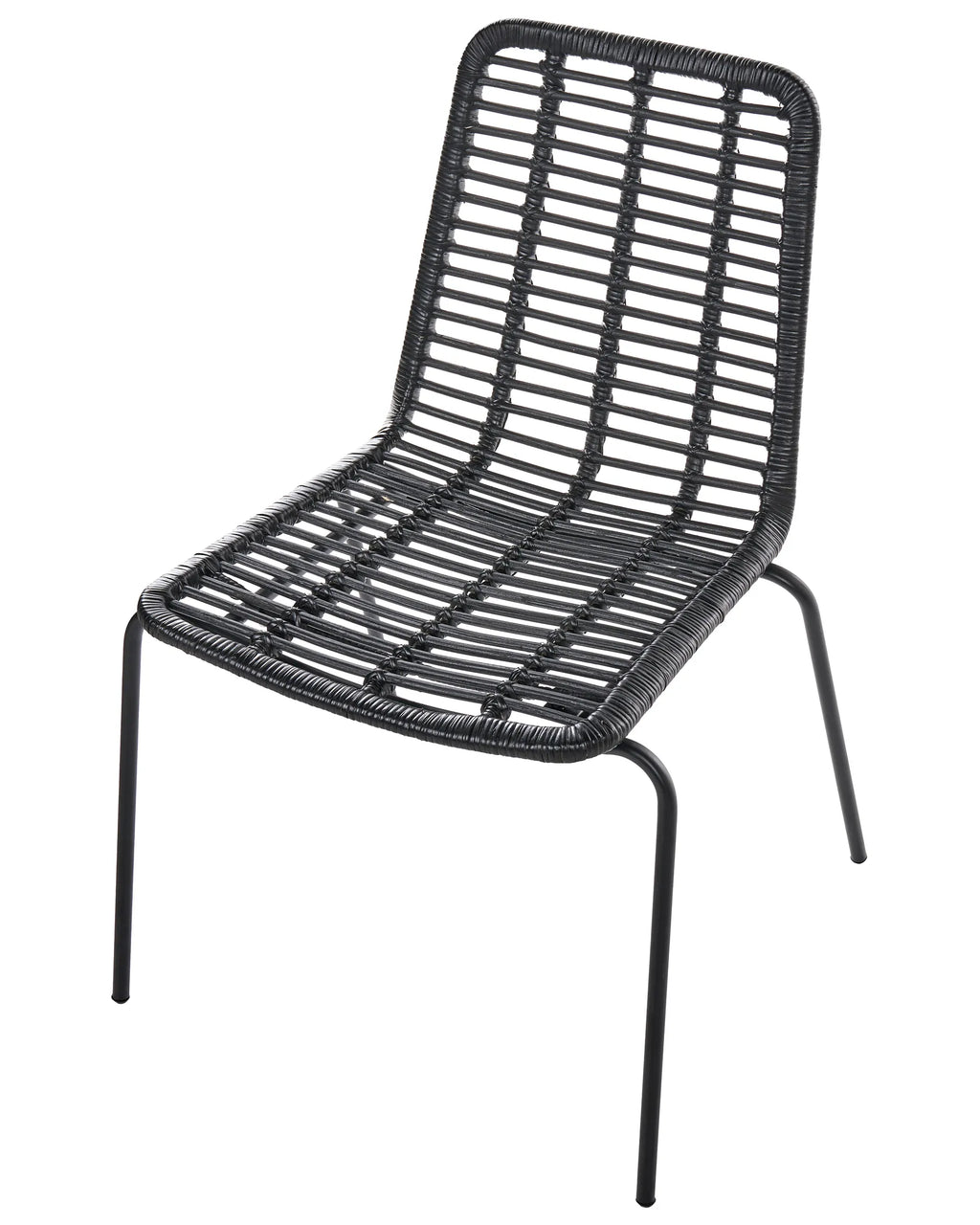 Set of 2 Dining Chairs TAOS Rattan Black