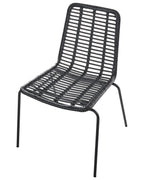 Set of 2 Dining Chairs TAOS Rattan Black