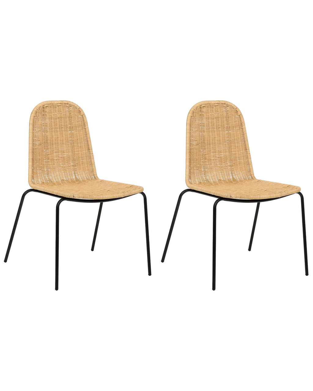 Set of 2 Dining Chairs ROXTON Rattan Natural