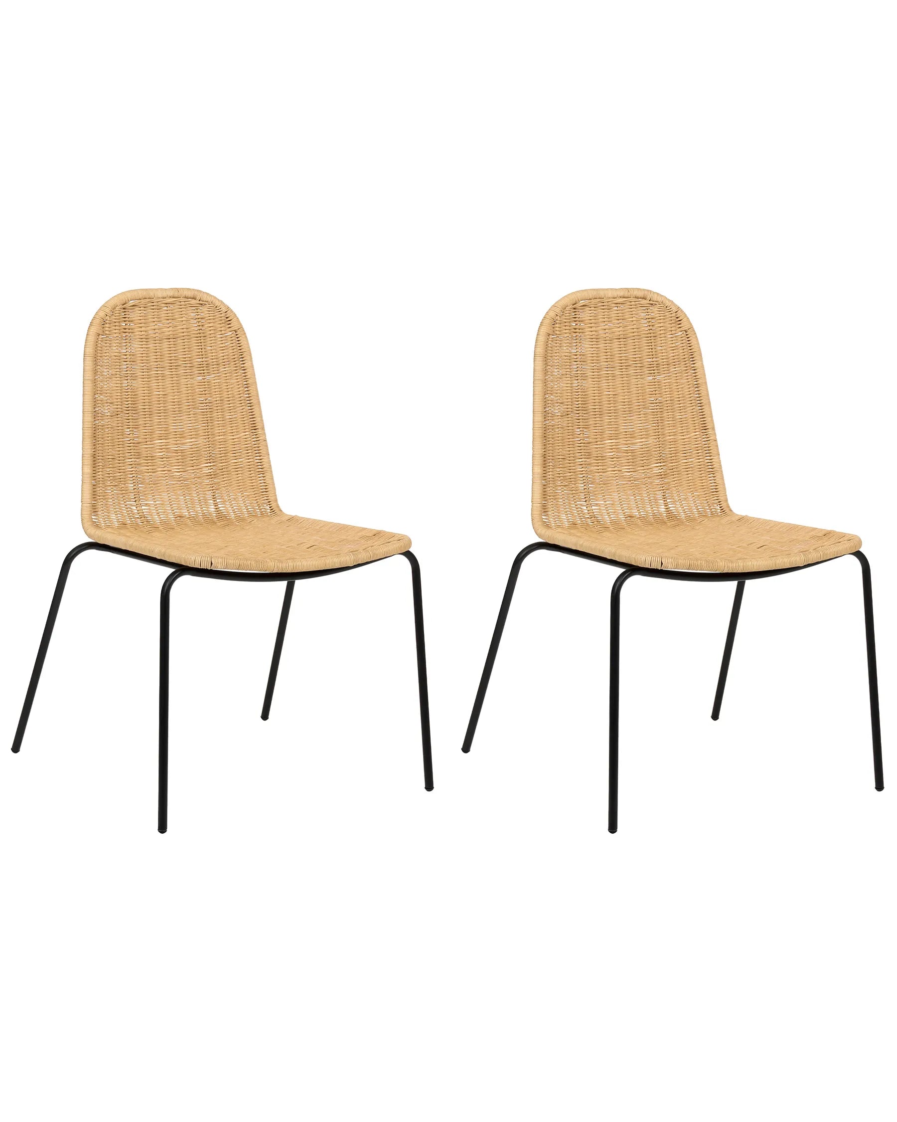 Set of 2 Dining Chairs ROXTON Rattan Natural