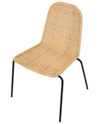 Set of 2 Dining Chairs ROXTON Rattan Natural