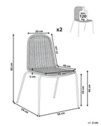 Set of 2 Dining Chairs ROXTON Rattan Natural