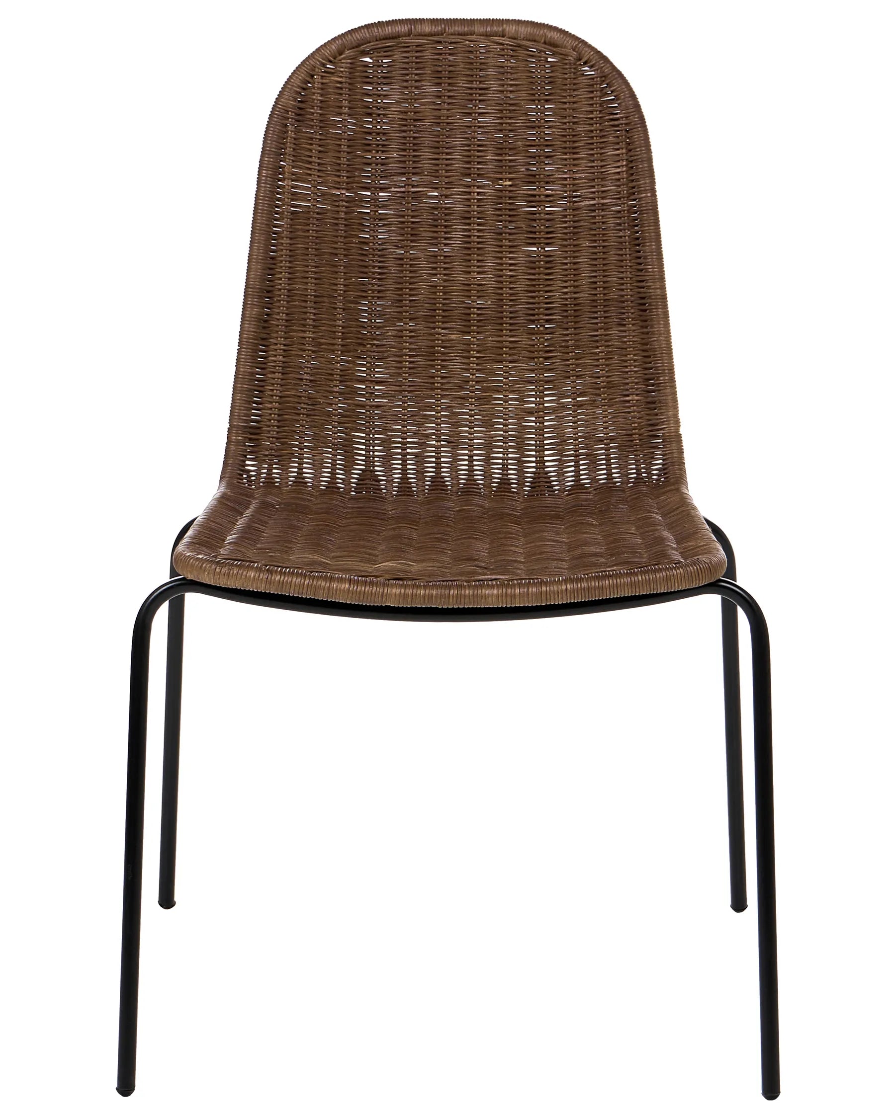 Set of 2 Dining Chairs ROXTON Rattan Dark Brown