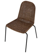 Set of 2 Dining Chairs ROXTON Rattan Dark Brown