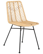 Set of 2 Dining Chairs DILLEY Rattan Natural