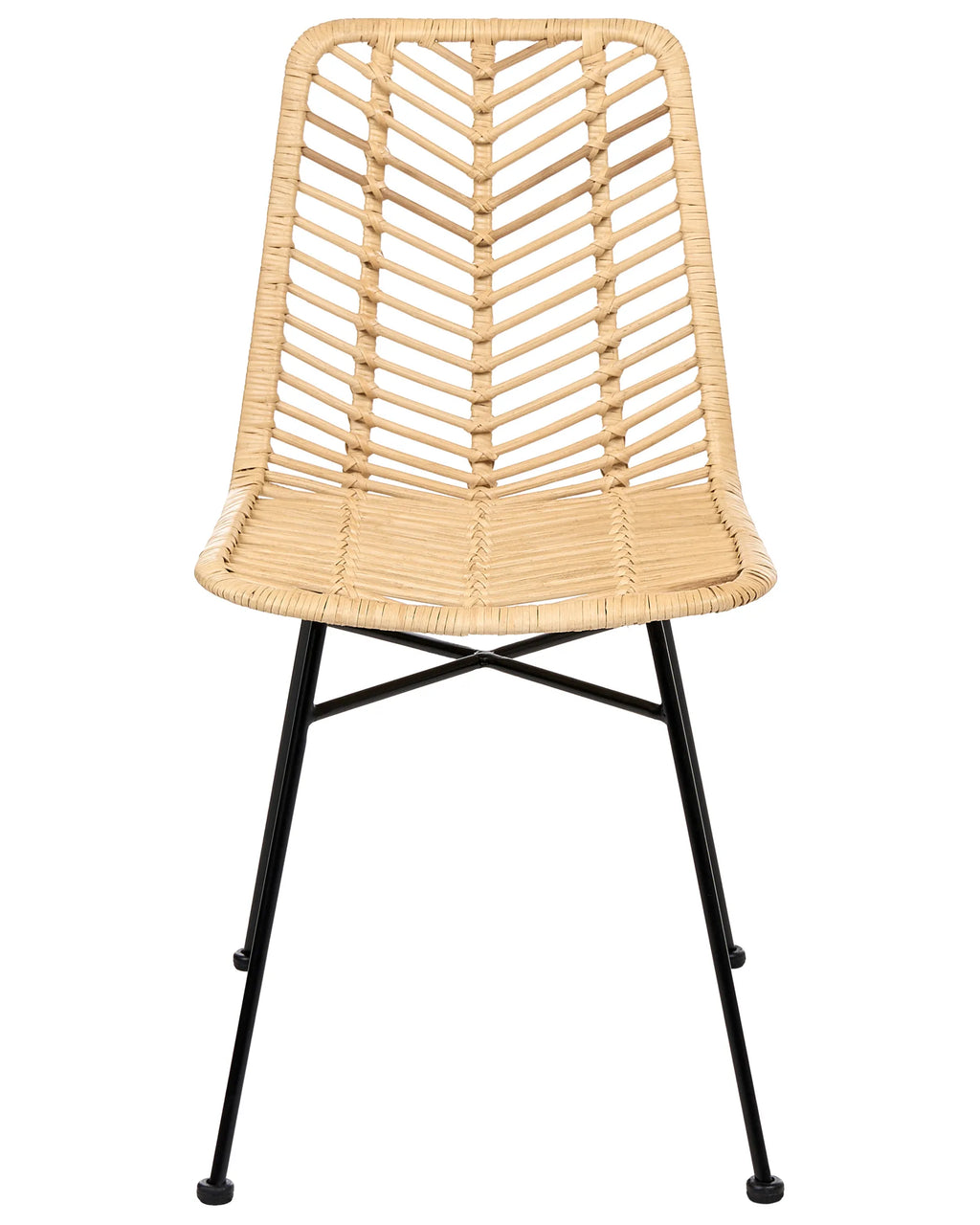 Set of 2 Dining Chairs DILLEY Rattan Natural