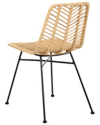 Set of 2 Dining Chairs DILLEY Rattan Natural