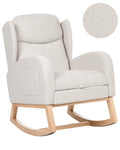 Rocking Chair HASLEV  with Footrest Boucle Off-White