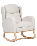 Rocking Chair HASLEV  with Footrest Boucle Off-White