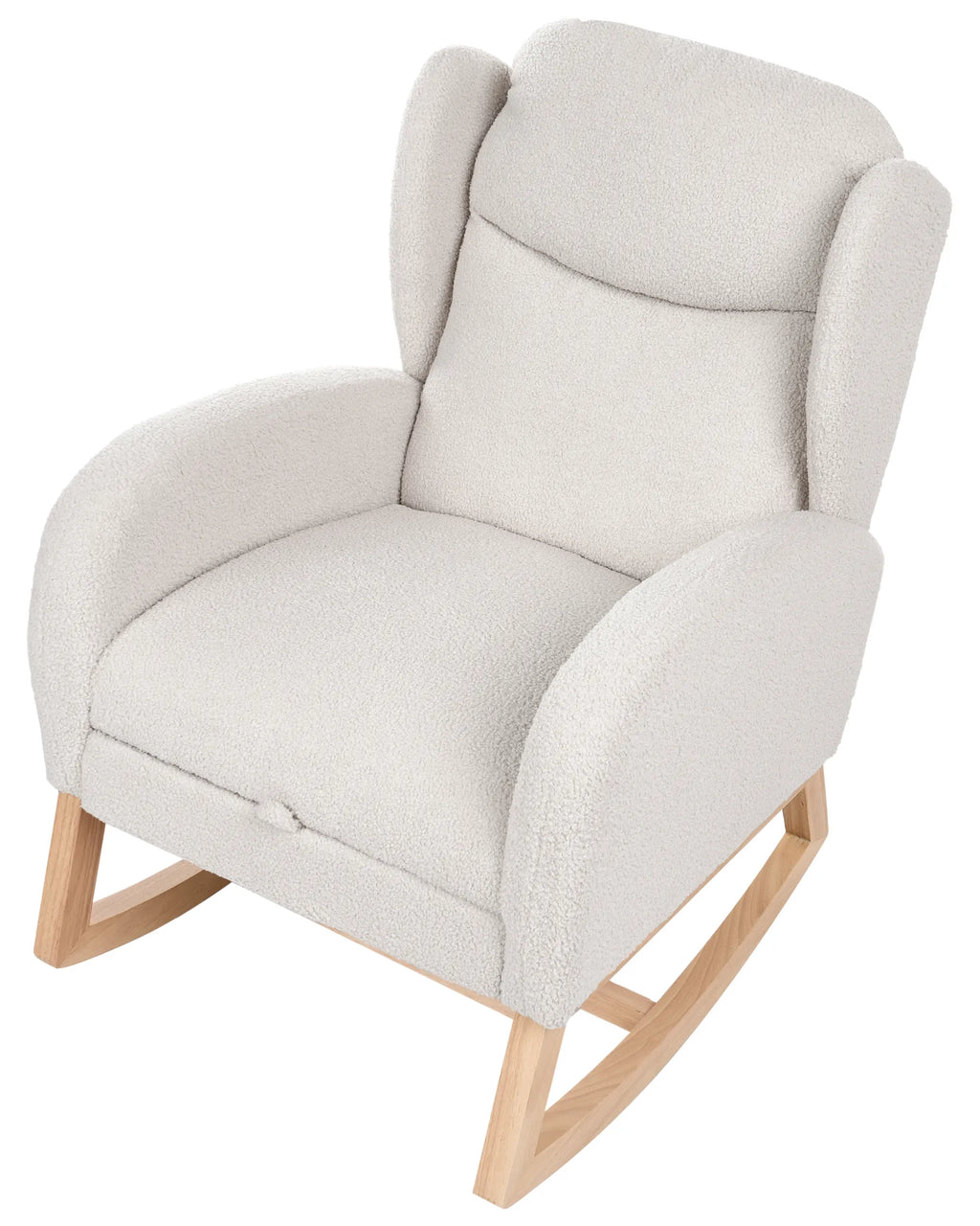 Rocking Chair HASLEV  with Footrest Boucle Off-White