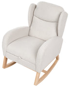 Rocking Chair HASLEV  with Footrest Boucle Off-White