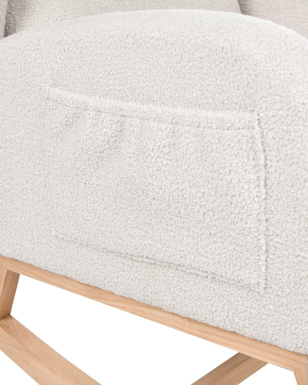 Rocking Chair HASLEV  with Footrest Boucle Off-White