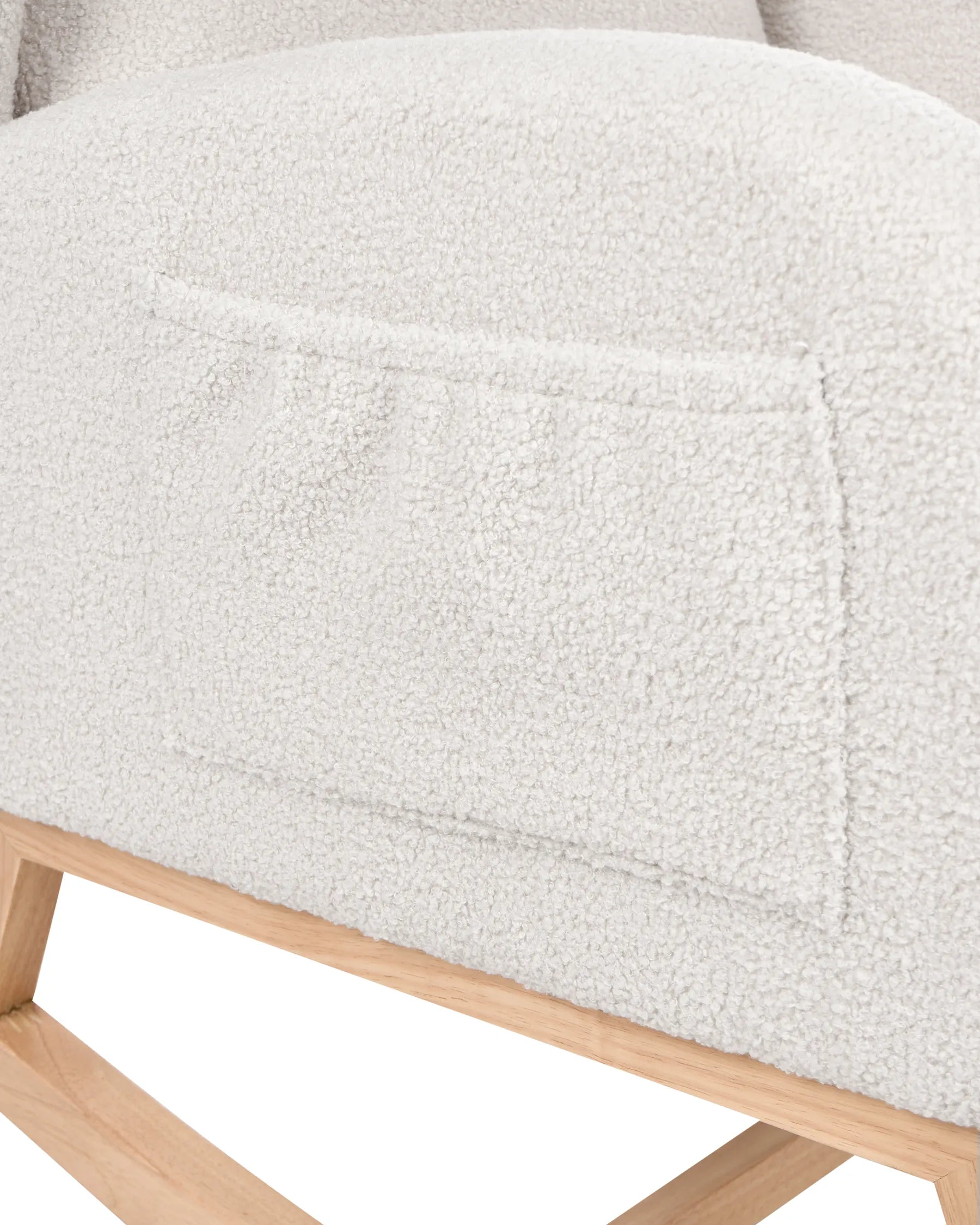 Rocking Chair HASLEV  with Footrest Boucle Off-White