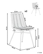 Set of 2 Dining Chairs DILLEY Rattan Brown