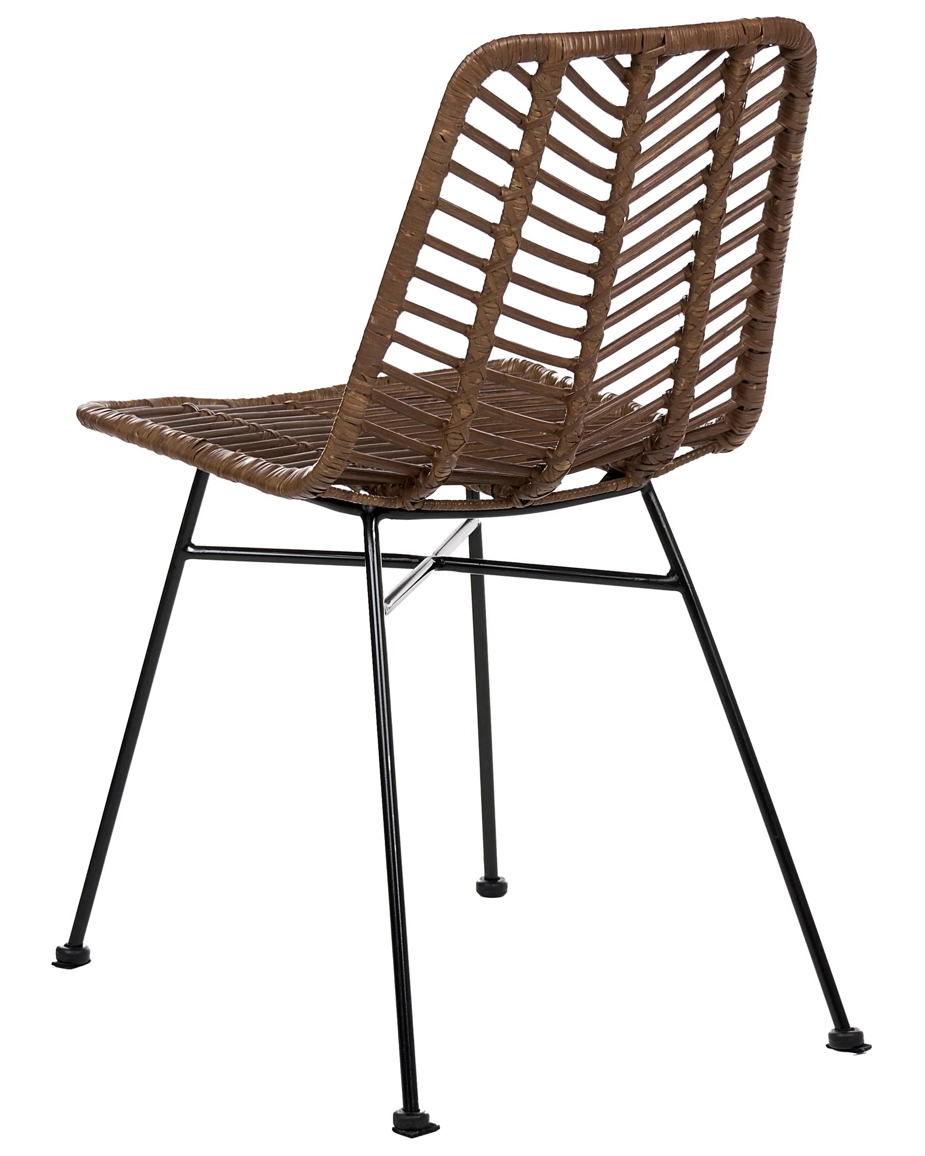Set of 2 Dining Chairs DILLEY Rattan Brown