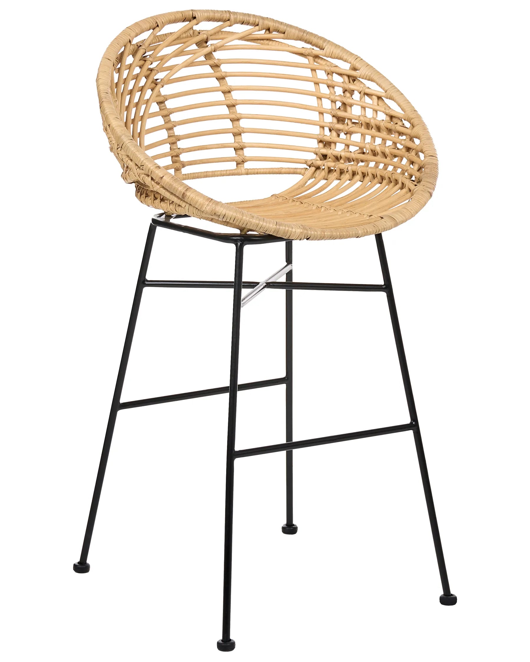 Set of 2 Bar Chairs WINDOM Rattan Natural