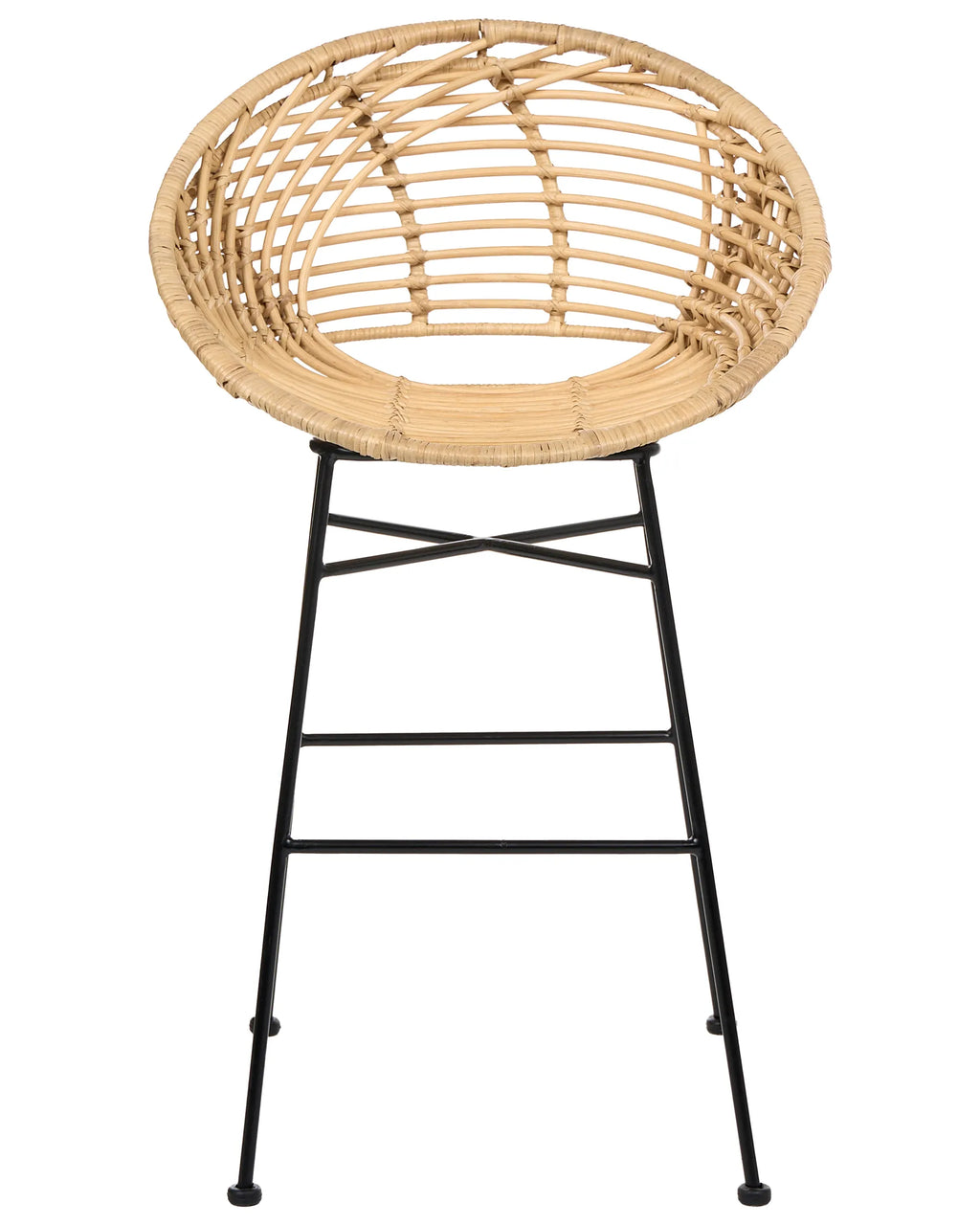 Set of 2 Bar Chairs WINDOM Rattan Natural