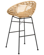 Set of 2 Bar Chairs WINDOM Rattan Natural