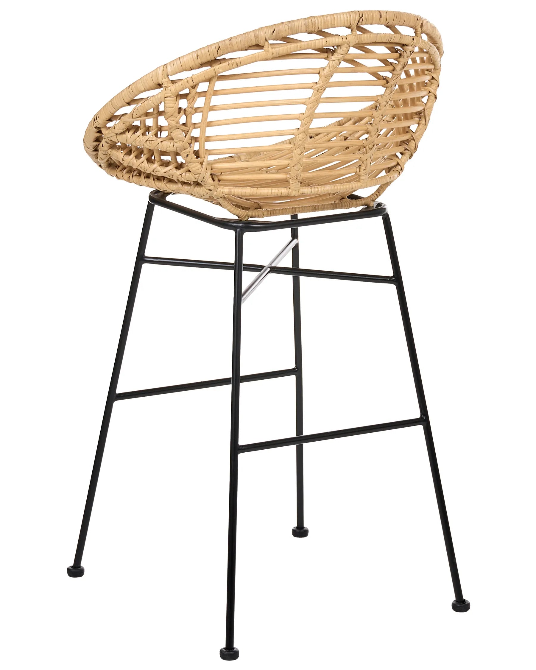 Set of 2 Bar Chairs WINDOM Rattan Natural