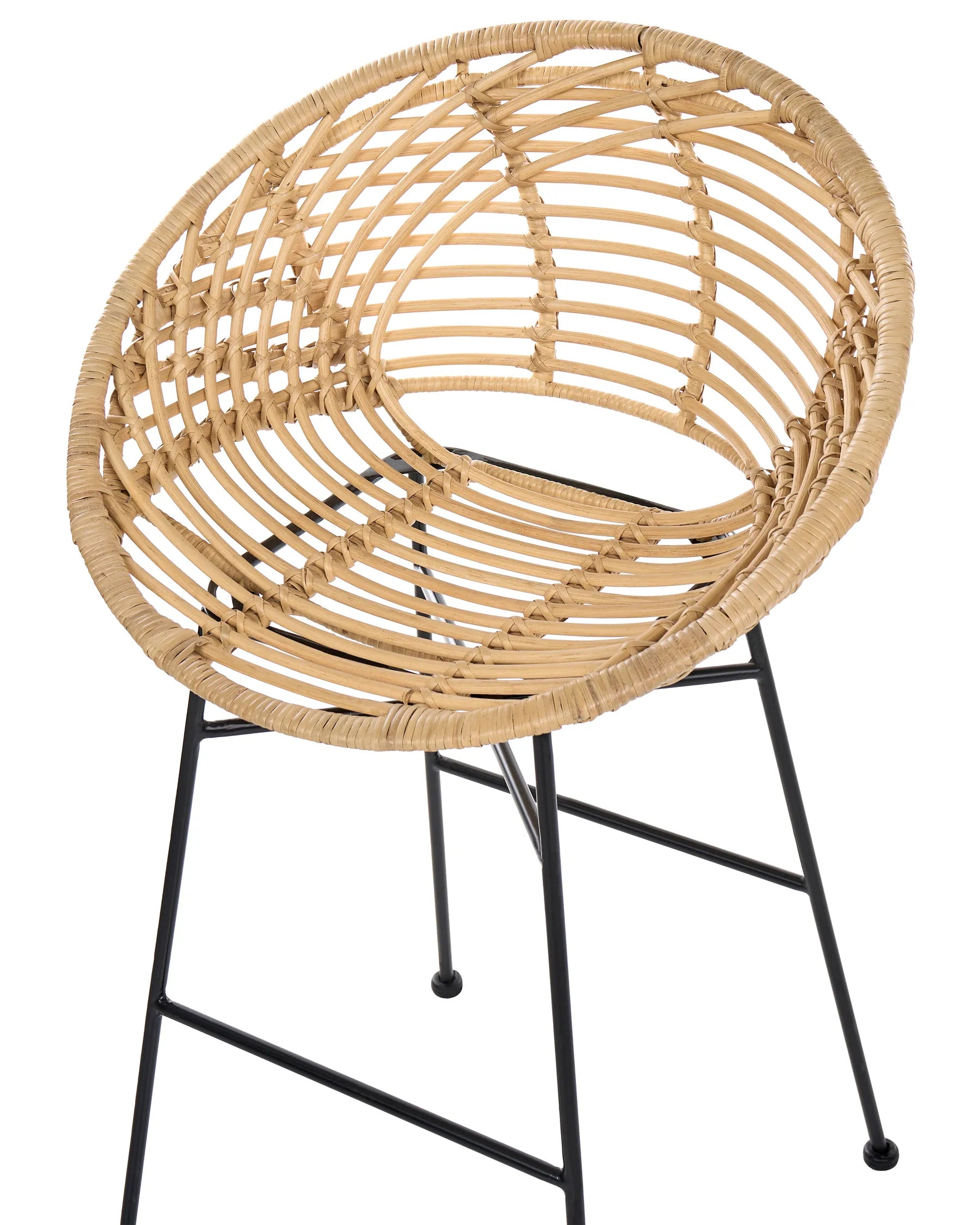 Set of 2 Bar Chairs WINDOM Rattan Natural