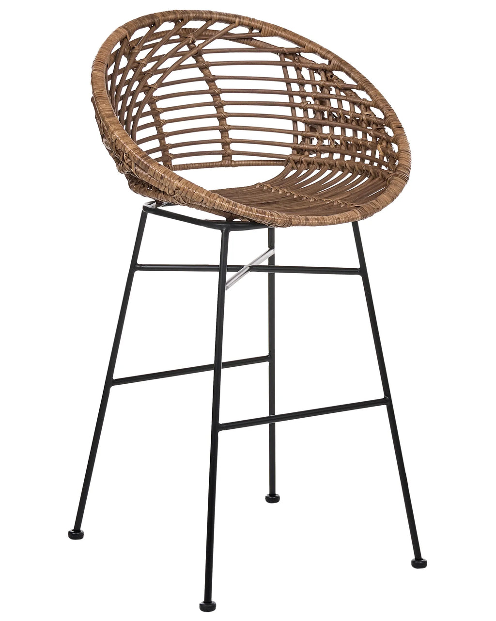 Set of 2 Bar Chairs WINDOM Rattan Brown
