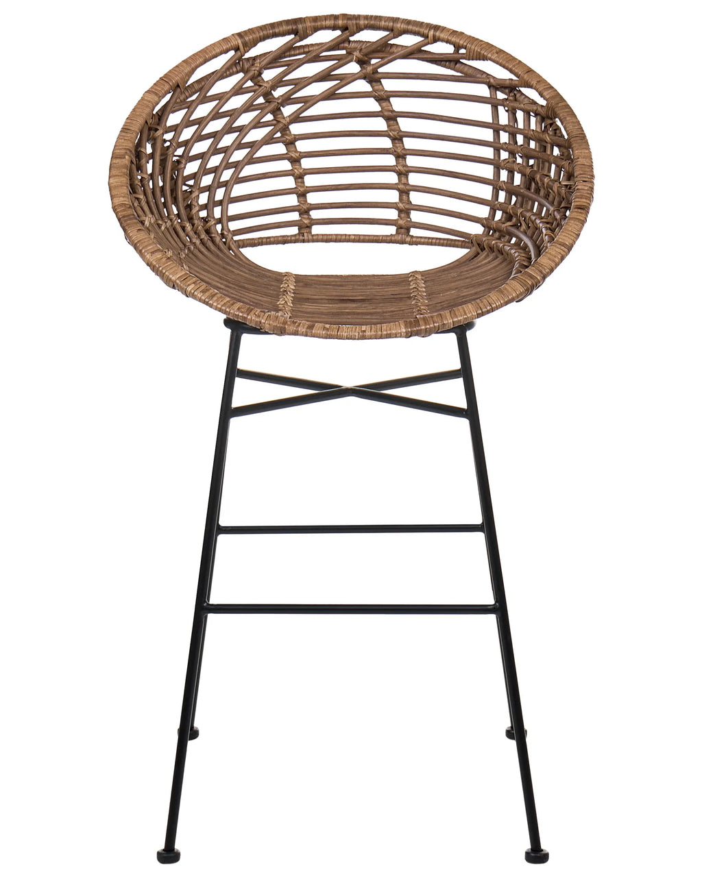 Set of 2 Bar Chairs WINDOM Rattan Brown