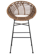 Set of 2 Bar Chairs WINDOM Rattan Brown