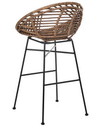 Set of 2 Bar Chairs WINDOM Rattan Brown