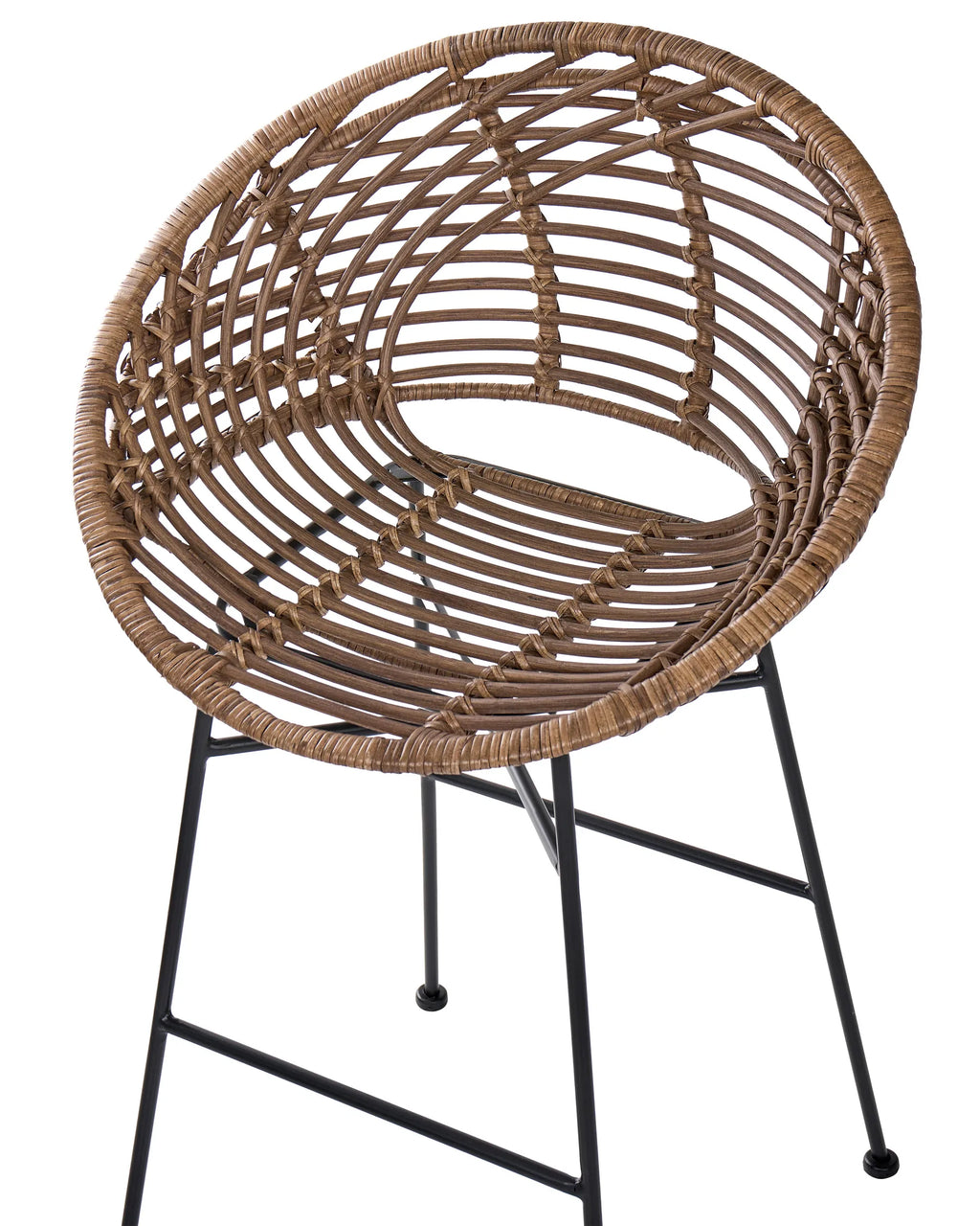 Set of 2 Bar Chairs WINDOM Rattan Brown