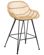 Set of 2 Bar Chairs TERRELL Rattan Natural