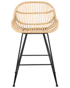 Set of 2 Bar Chairs TERRELL Rattan Natural