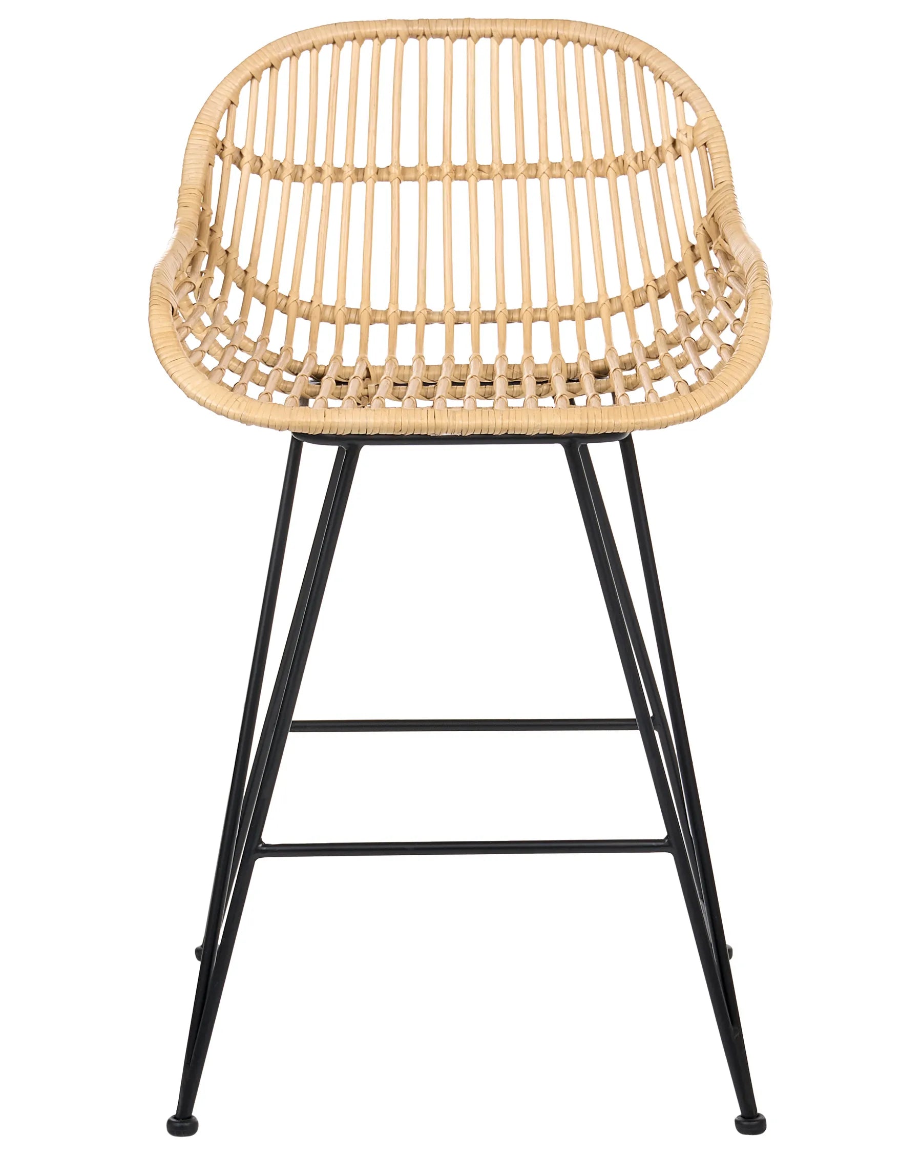 Set of 2 Bar Chairs TERRELL Rattan Natural