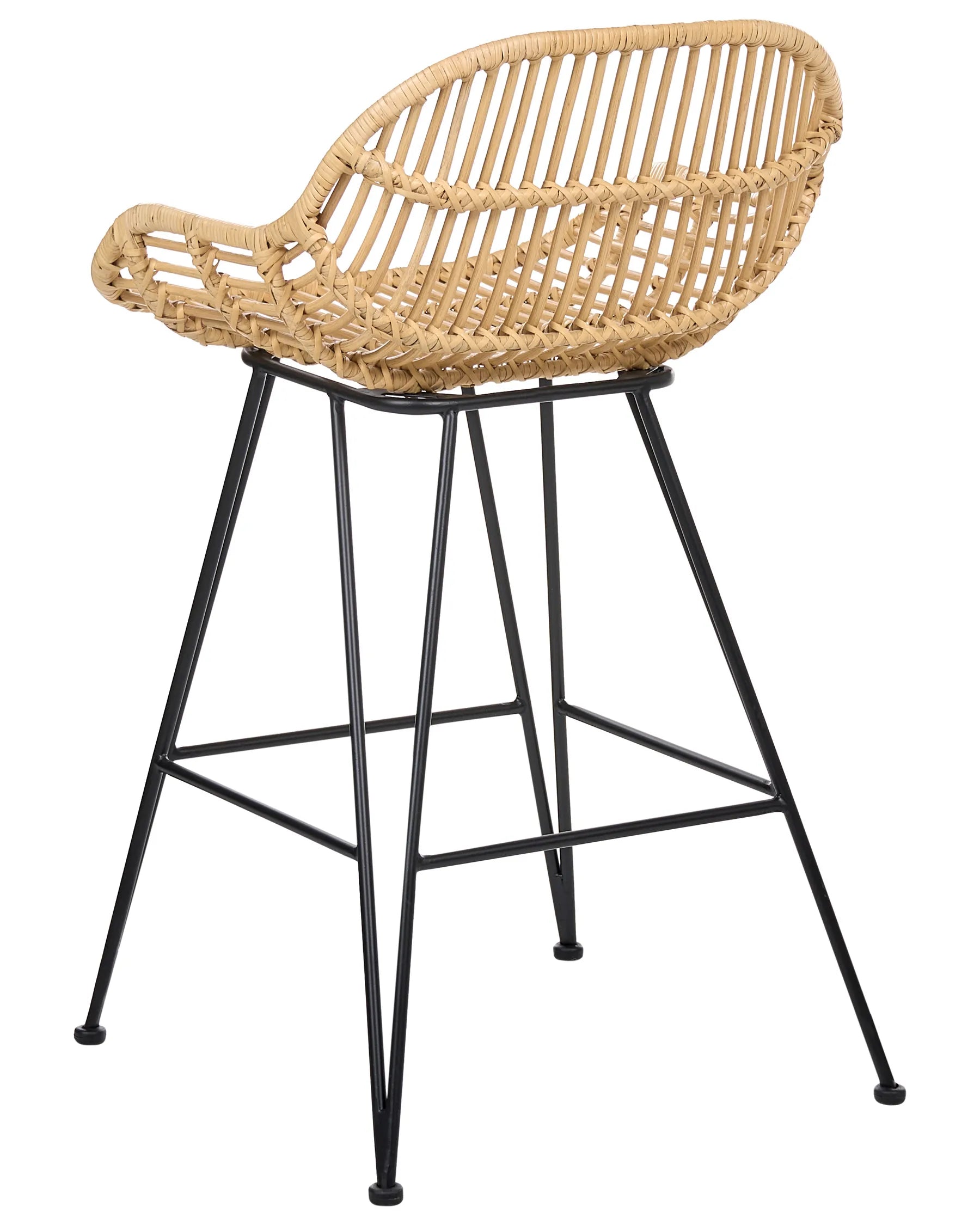 Set of 2 Bar Chairs TERRELL Rattan Natural