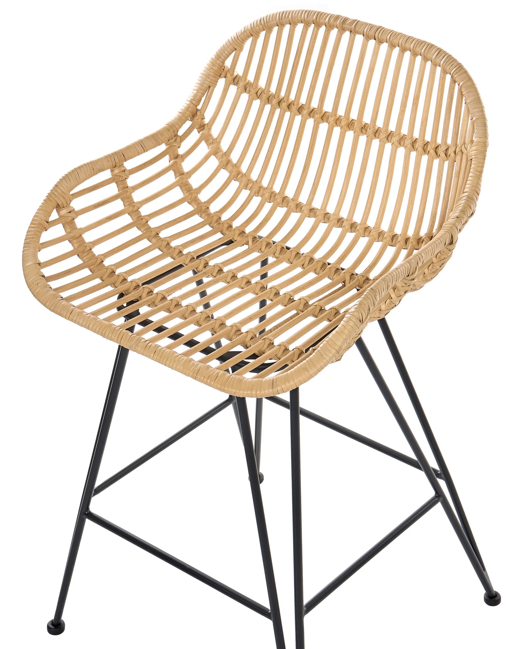 Set of 2 Bar Chairs TERRELL Rattan Natural