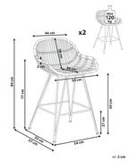 Set of 2 Bar Chairs TERRELL Rattan Natural