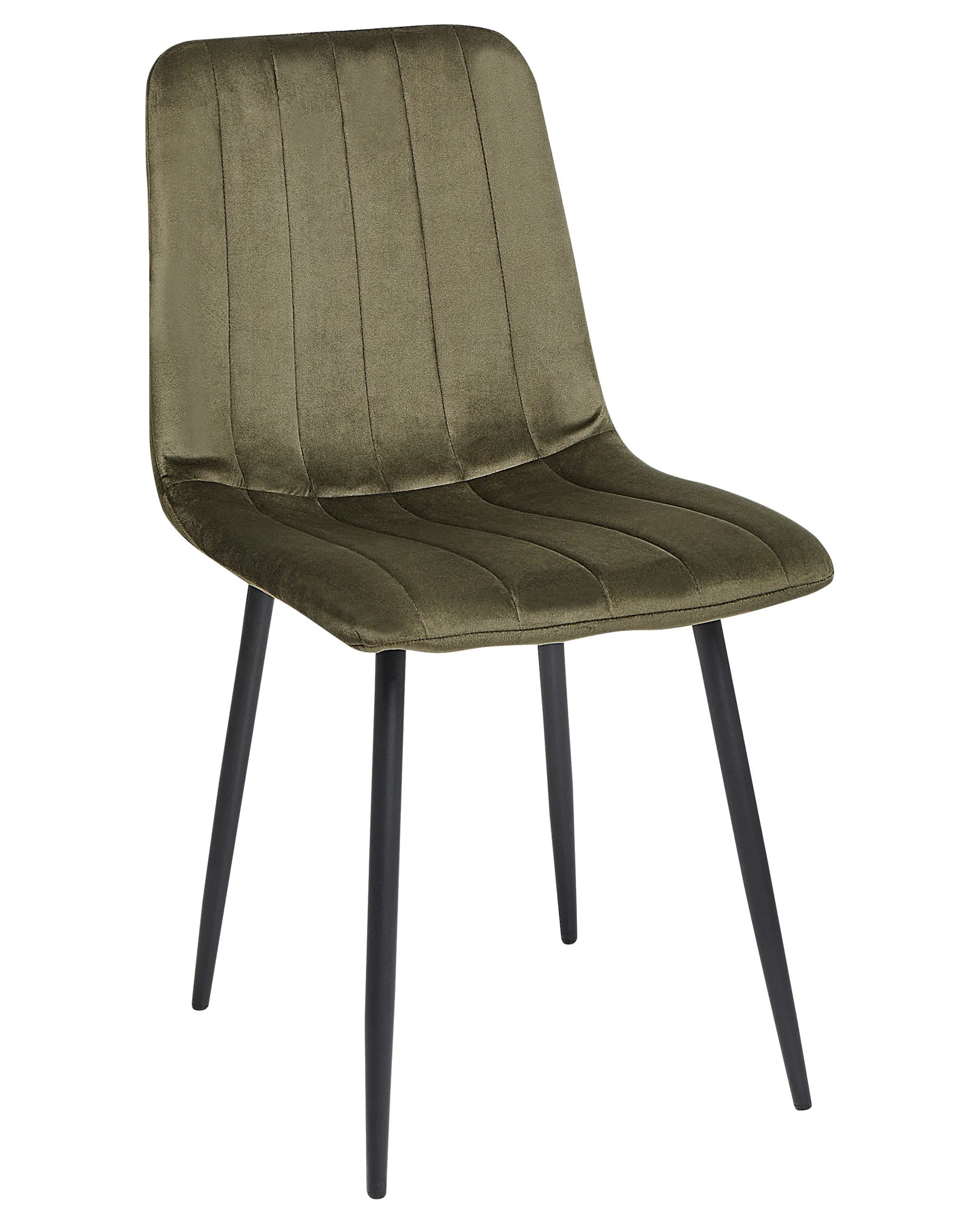 Set of 4 Dining Chairs KALISPELL Velvet Olive Green