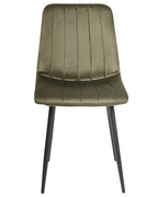 Set of 4 Dining Chairs KALISPELL Velvet Olive Green