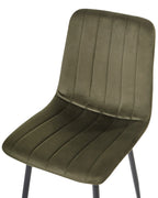 Set of 4 Dining Chairs KALISPELL Velvet Olive Green
