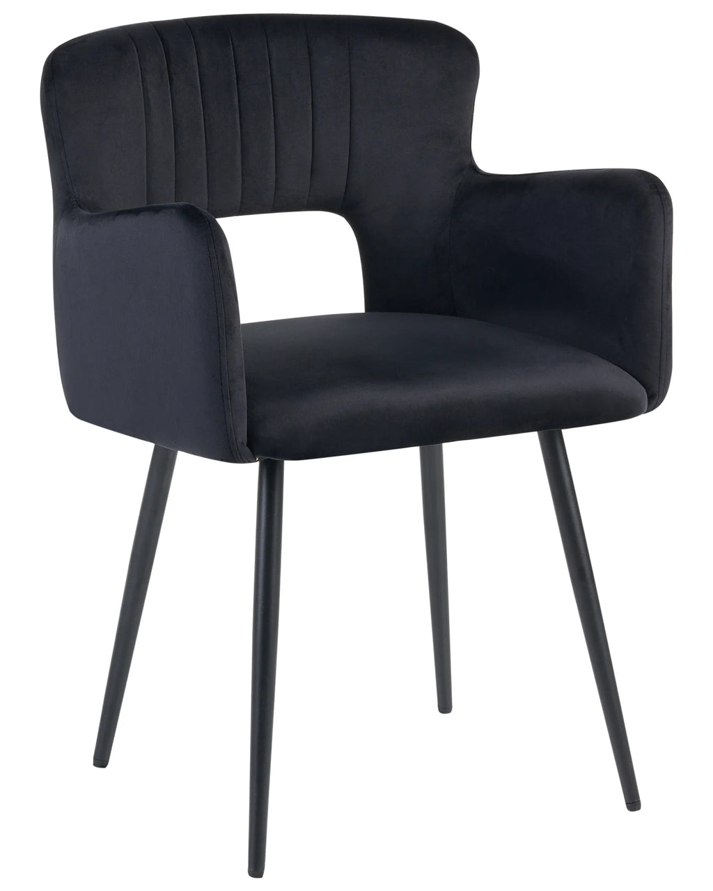 Set of 2 Dining Chairs SANILAC Velvet Black
