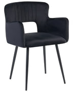 Set of 2 Dining Chairs SANILAC Velvet Black