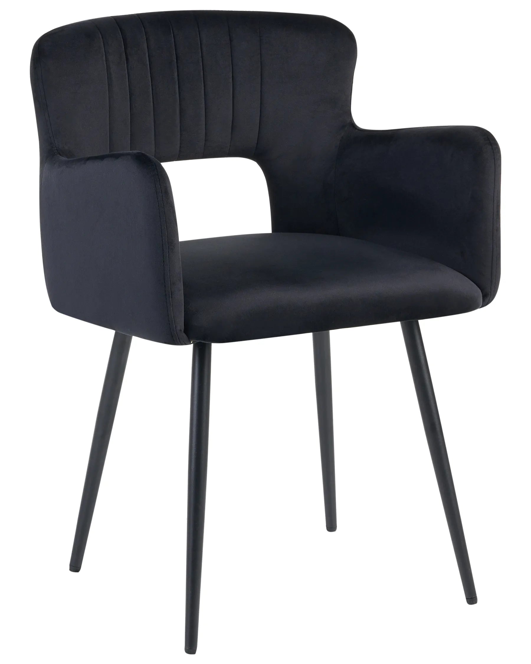Set of 2 Dining Chairs SANILAC Velvet Black