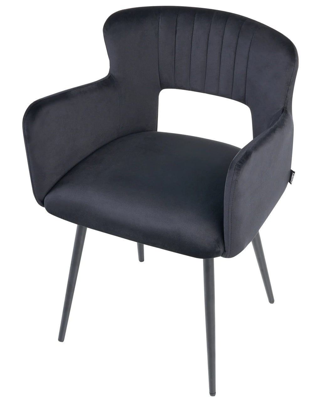 Set of 2 Dining Chairs SANILAC Velvet Black
