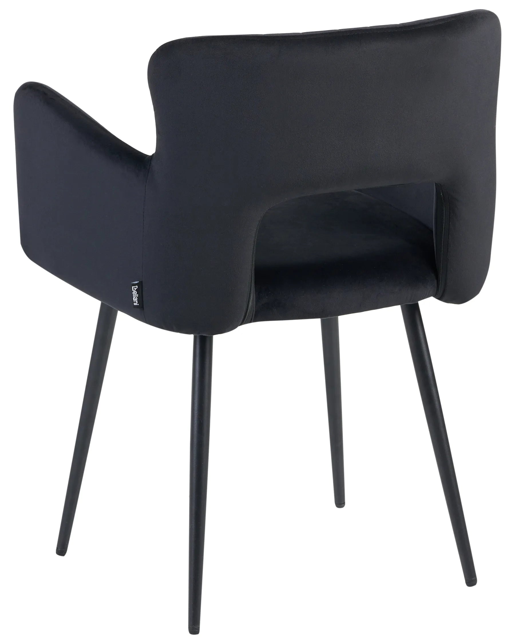 Set of 2 Dining Chairs SANILAC Velvet Black